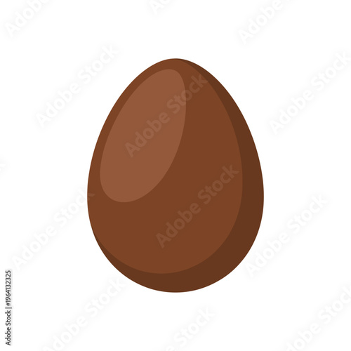 A brown chocolate egg on a white background