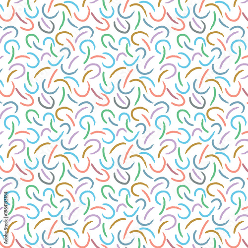 Colorful brush strokes line seamless pattern background element.