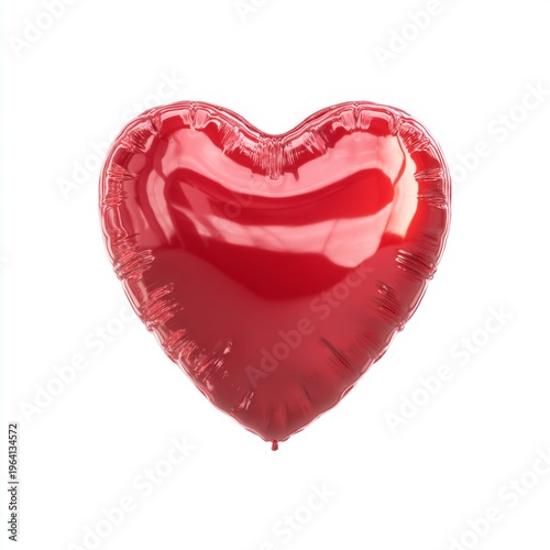 Shiny Red Heart-Shaped Balloon for Romantic Celebrations, Valentine's Day, and Love Themed Events