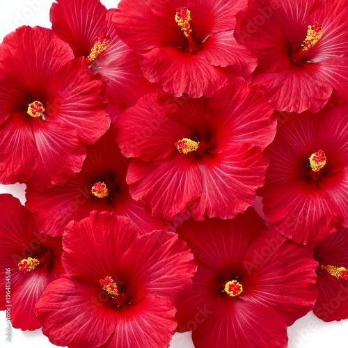 Vibrant Red Hibiscus Flowers Arranged in a Stunning Floral Display for Natural Beauty and Outdoor Inspiration