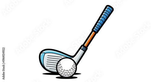 Golf club and ball illustration