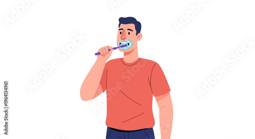 Man brushing teeth to ensure good oral hygiene and health
