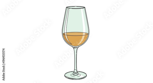 A Single Stemmed Glass Filled with a Golden Amber Liquid