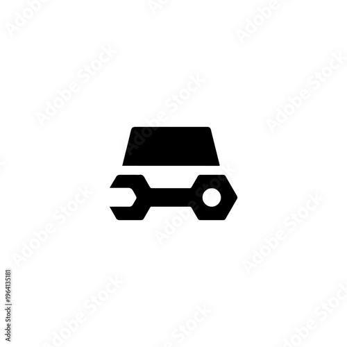 Car Repair and Auto Maintenance Logo Design, Mechanic Service Wrench and Vehicle Icon Vector