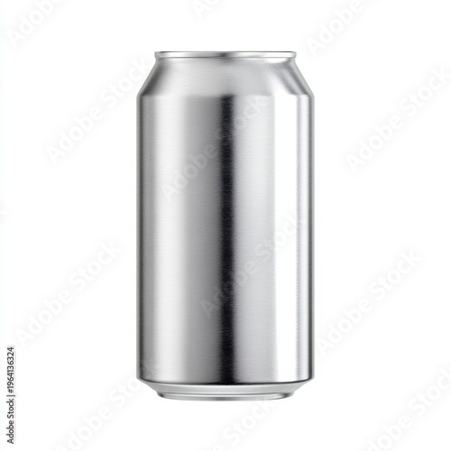 Empty Aluminum Soda Can Ready for Custom Design or Branding on Isolated White Background