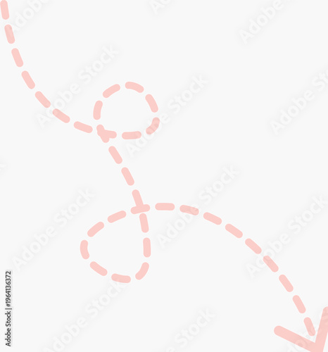 Paper airplane flying with a dotted line Illustration of blue paper plane arrows and dotted line paths featuring origami aircraft and simplistic airplane with dash trajectory trails symbolizing cute