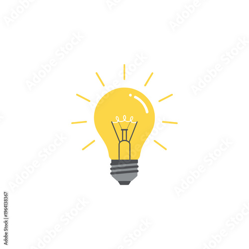 A bright yellow light bulb icon.