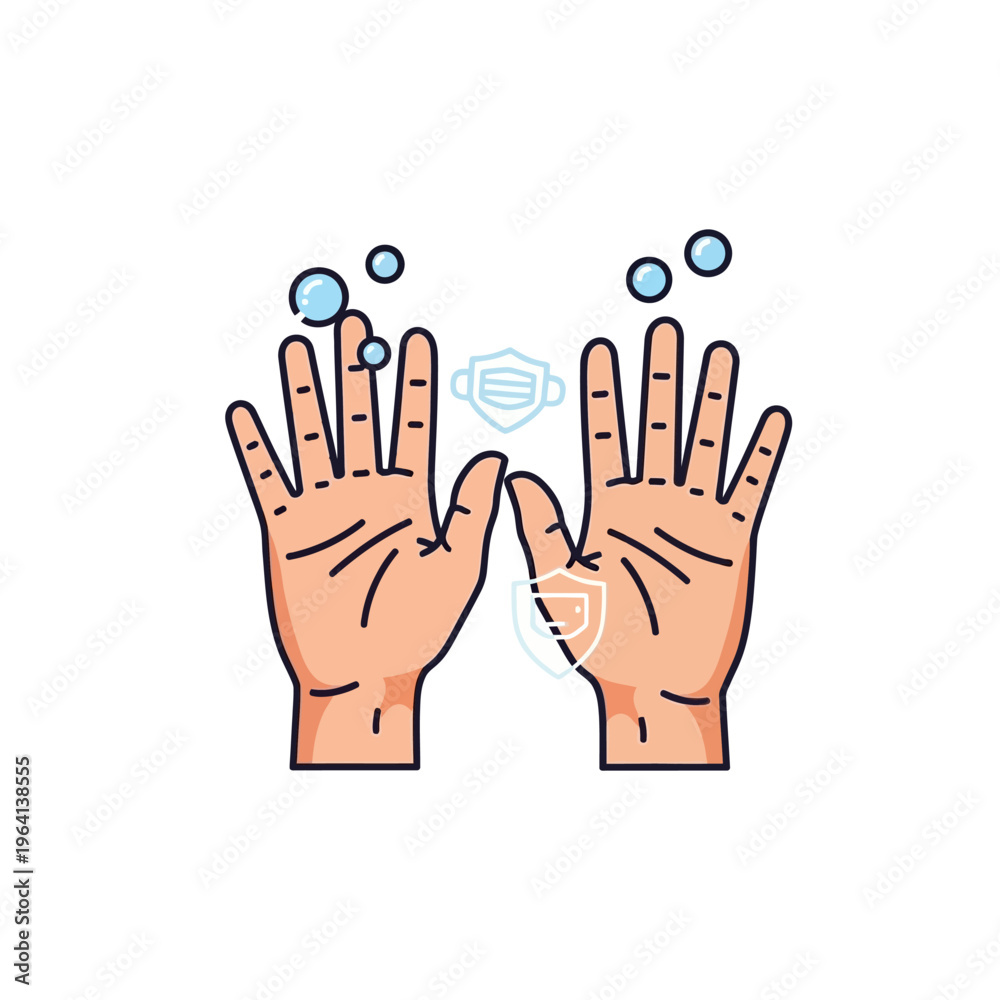 Obraz premium hands washing with soap bubbles.