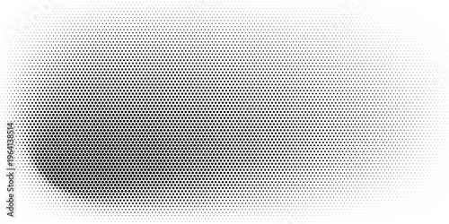 Abstract curved grunge halftone texture, black and white background
