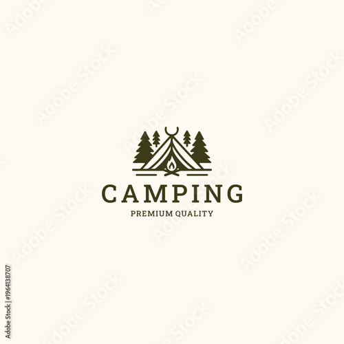 Camping logo vector icon illustration
