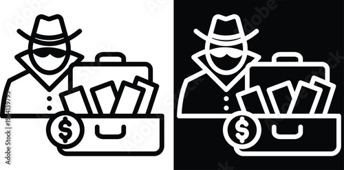 black market Two-tone version in black and white background