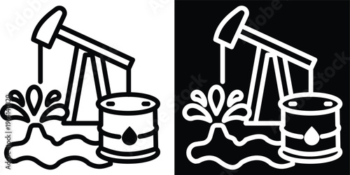 extraction Two-tone version in black and white background