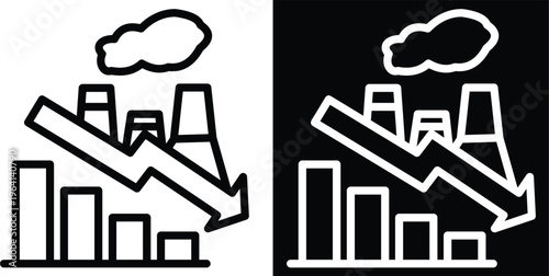 recession Two-tone version in black and white background