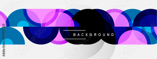 Abstract circles overlap, creating vibrant background. Pink, blue, white hues dominate composition. Text reads background.