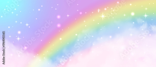 Gentle pastel gradient with sparkling stars and soft clouds. Dream pink glitter effect for unicorn, mermaid, and fantasy designs.