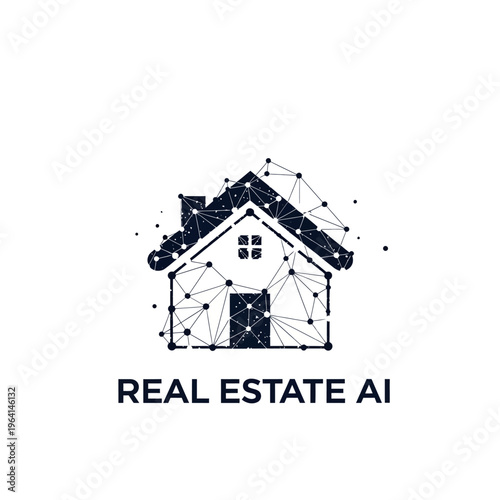 Real estate AI technology logo design.
