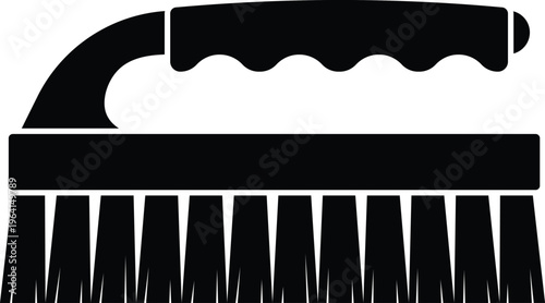 Scrub Brush Silhouette Isolated on White Background