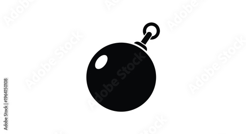 A stark black silhouette depicts a vintage ball and chain symbolizing confinement and restriction high quality professional detailed modern elegant stylish