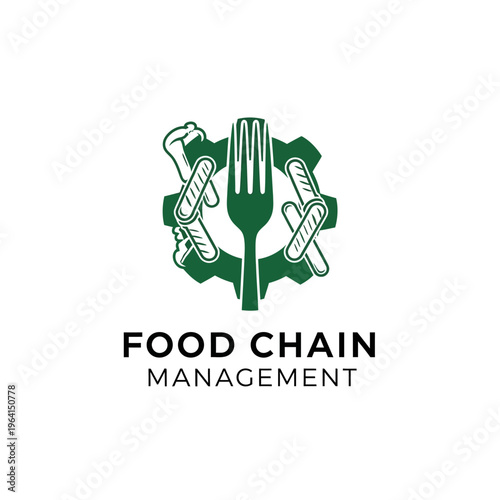 Food Chain Management Logo Design Concept.