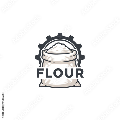 A bag of flour with gear.