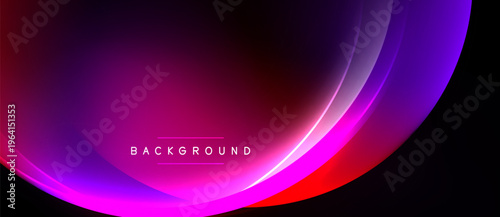Abstract vibrant background. Smooth curves blend purple, pink, red hues. Modern design element for digital projects.