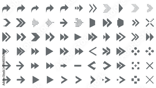 arrow icons and navigation symbols a versatile vector set of pointer elements and direction indicators for modern user interface and web design.