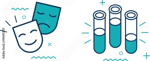 Contradictory facial expressions and test tube reactions in a laboratory setting