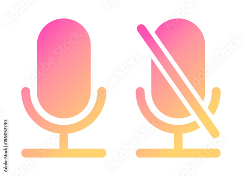 オンライン マイクON・マイクOFFのアイコンセット