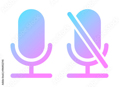 オンライン マイクON・マイクOFFのアイコンセット