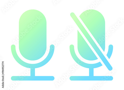 オンライン マイクON・マイクOFFのアイコンセット