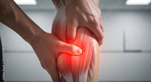 Leg Muscle Cramp Pain with Inflammation Highlight Medical Awareness Concept