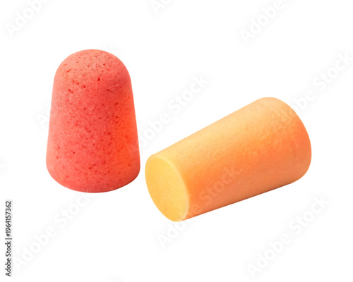 Two Foam Earplugs on Black Background clean image isolated on a transparent background