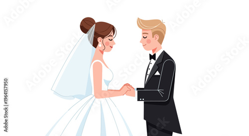 Bride and Groom Holding Hands on Wedding Day 1.