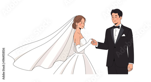 Elegant Bride and Groom in Wedding Attire 2.