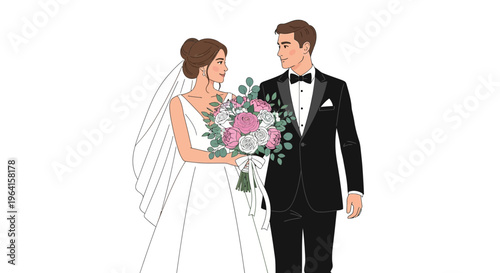 Elegant Bride and Groom on Wedding Day 3.