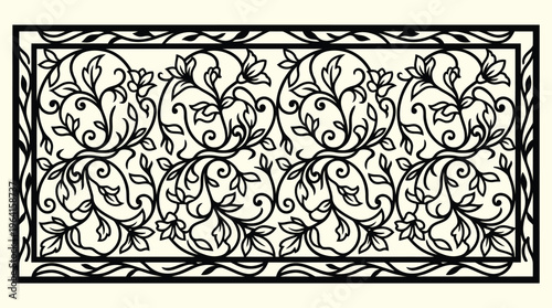 Floral Vine CNC Plasma Cutting Boundary Wall Grill