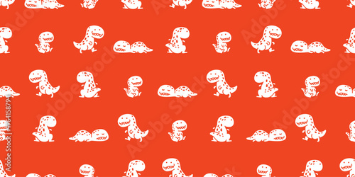 t-rex Tyrannosaurus rex seamless pattern dinosaur cartoon sleeping walking vector character doodle illustration tile background wrapping paper repeat wallpaper scarf isolated design