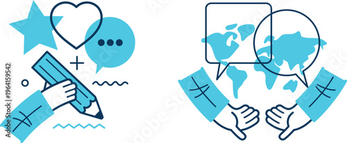 Digital communication blending connection and global interaction