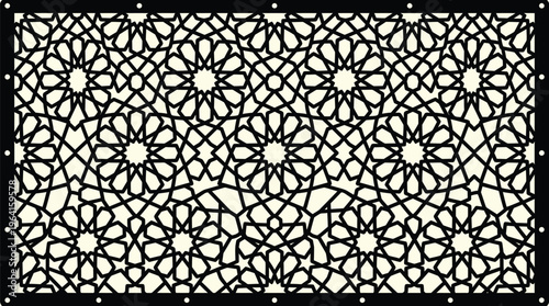 Luxury Islamic Geometric CNC Grill Wall Panel