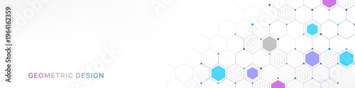 Abstract geometric background with hexagons shape pattern for banner or website header template
