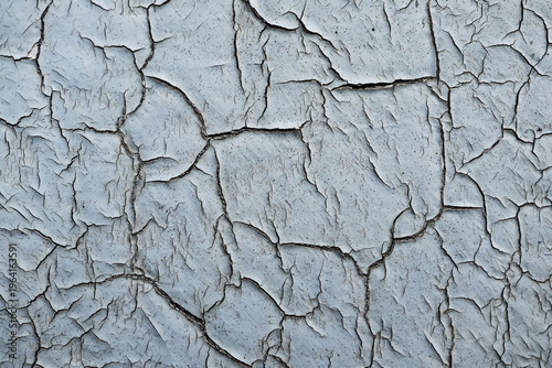 Blue Gray Cracked Paint with Polygonal Segments, Medium Scale We