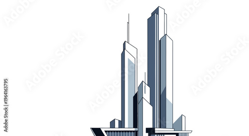 Modern Architectural Skyscraper Design with Sleek Lines.
