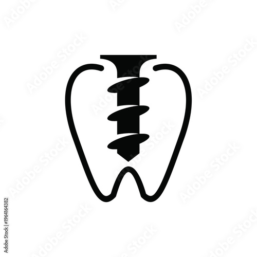Dental Implant Icon Symbolizing Modern Dentistry and Oral Health Restoration