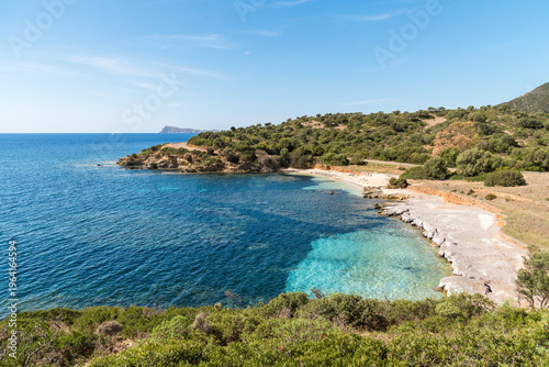 Larboi Beach, located on the coast between Teulada and Domus de Maria, in southern Sardinia, Province of Cagliari, Italy.