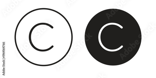 Copyright icon collection on white background. Vector icon art.