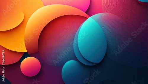 Abstract Colorful Overlapping Circles with Gradient Effects and Modern Design.