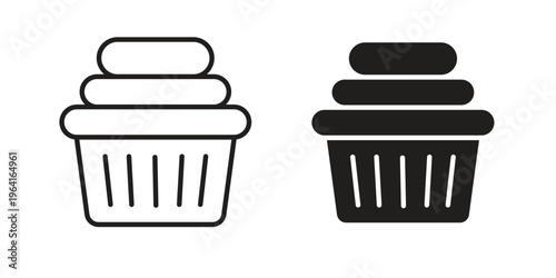 Cupcake icon collection on white background. Vector icon art.