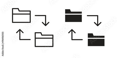 Data transfer icon collection on white background. Vector icon art.