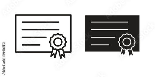 Diploma icon collection on white background. Vector icon art.