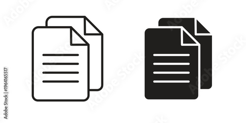 Document icon collection on white background. Vector icon art.